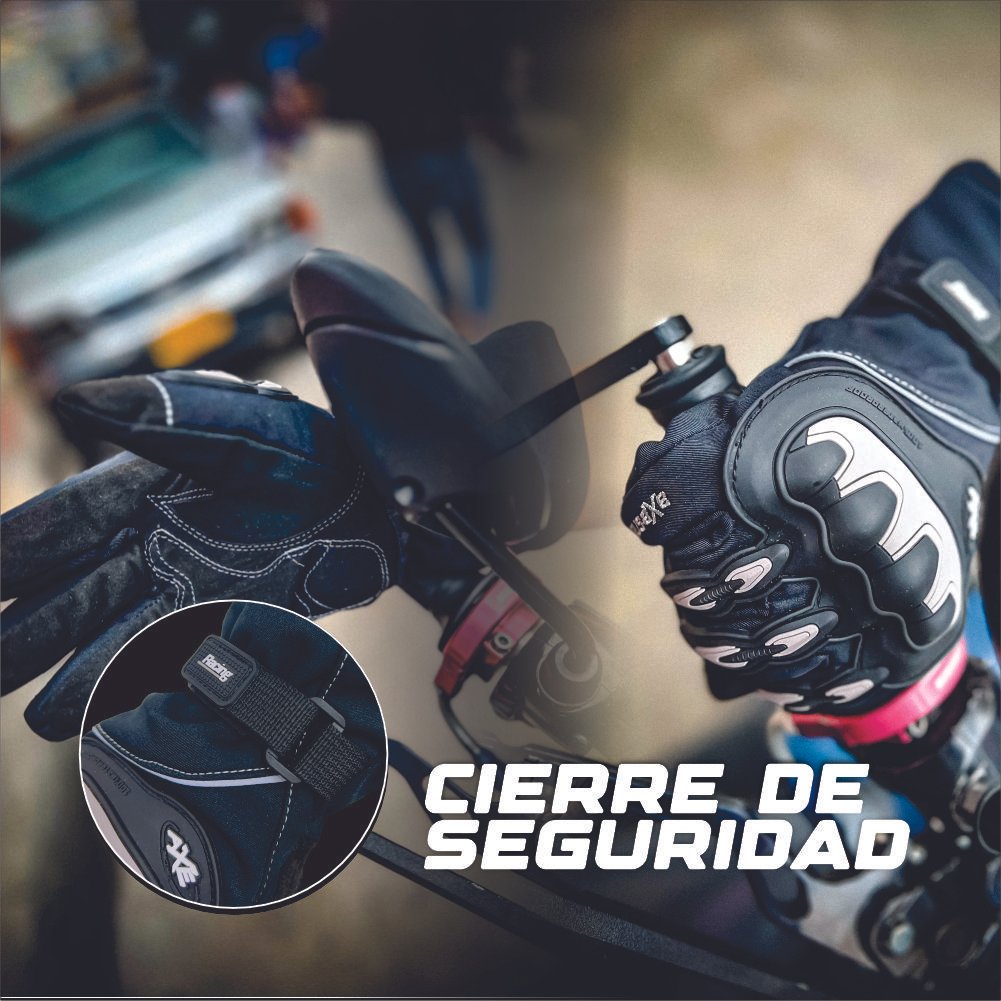 Guantes Impermeables Para Moto AXE Caña Alta Con Protección